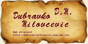 Dubravko Milovčević vizit kartica